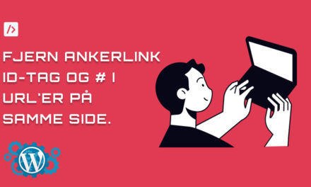 Fjern ankerlink id-tag og # i URL’er på samme side.